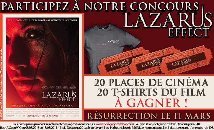 Concours Film Lazarus Effect 2015 par Rock A Gogo