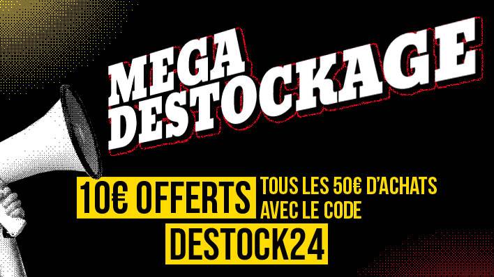 Mega Destockage sur tout le magasin avec le code DESTOCK24