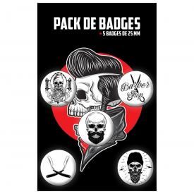 Pack de 5 Badges DIVERS - Barber