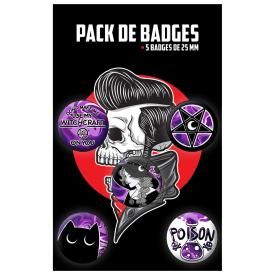 Pack de 5 Badges GOTHIQUE - Witch
