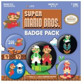Pack de 5 Badges NINTENDO - Super Mario Pixel