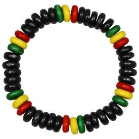 Bracelet BOIS - Pastilles Rasta