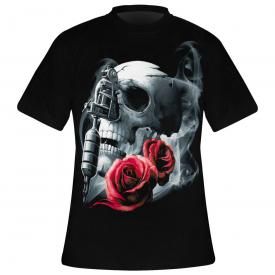 Trop rapide 2012 Skeleton Devil 12/12/12 tatouage noir Top Tshirt à manches courtes 