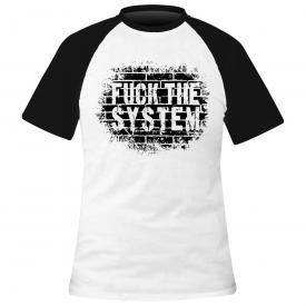 T-Shirt Homme DIVERS - F*** The System Blanc Noir
