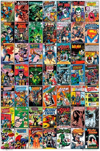 1art1 DC Comics Poster et Cadre 91 x 61cm - Collection De Couvertures MDF 