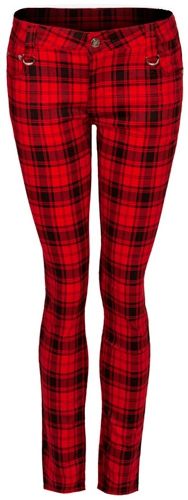 Pantalon Femme JAWBREAKER Red Tartan  Rock A Gogo