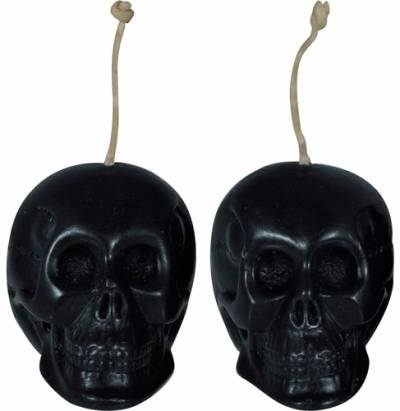 Bougie décorative tête de mort - Décoration de chambre gothique gothique -  Décoration de tête de mort noire