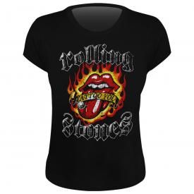 Tee Shirt Femme THE ROLLING STONES -  Flaming Tattoo