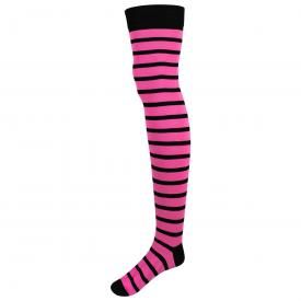 Chaussettes Longues MACAHEL - Black And Neon Pink Stripes