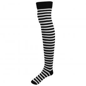 Chaussettes Longues MACAHEL - Black And White Stripes