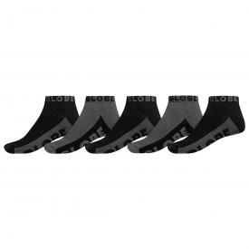 Lot de 5 Paires de Chaussettes Courtes GLOBE - Black Grey Ankle