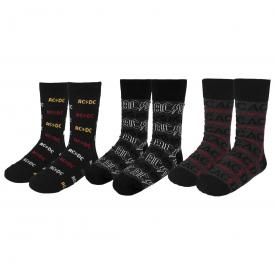 Coffret de 3 Paires de Chaussettes Médium AC/DC - Logos