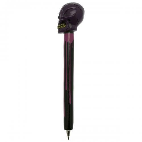 Stylo crâne métallique violet