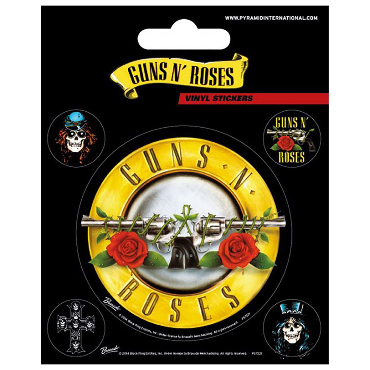 Pack de 5 Stickers GUNS N' ROSES - Bullet Logo - Rock A Gogo