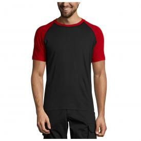 T-Shirt Homme SOL'S - Raglan Noir Rouge