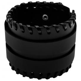 Bracelet de Force CUIR - Tresses Noir